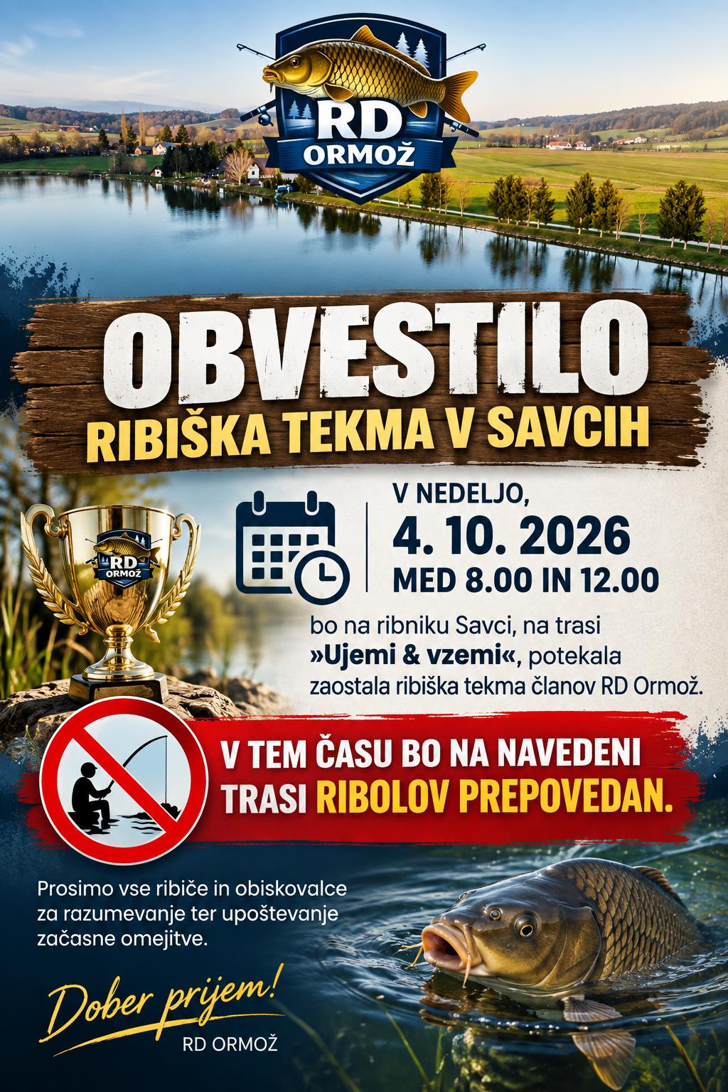Obvestilo ribnik Savci